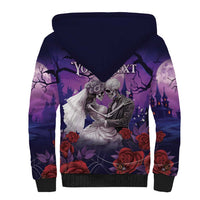 Personalised Halloween Skeleton Couple Sherpa Hoodie Til Death Do Us Part LT05 - Wonder Print Shop