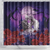 Halloween Skeleton Couple Shower Curtain Til Death Do Us Part