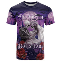 Personalised Halloween Skeleton Couple T Shirt Til Death Do Us Part LT05 - Wonder Print Shop