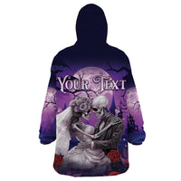 Personalised Halloween Skeleton Couple Wearable Blanket Hoodie Til Death Do Us Part LT05 - Wonder Print Shop