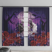 Halloween Skeleton Couple Window Curtain Til Death Do Us Part LT05 - Wonder Print Shop