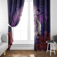 Halloween Skeleton Couple Window Curtain Til Death Do Us Part LT05 - Wonder Print Shop