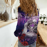 Personalised Halloween Skeleton Couple Women Casual Shirt Til Death Do Us Part LT05 - Wonder Print Shop