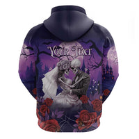 Personalised Halloween Skeleton Couple Zip Hoodie Til Death Do Us Part LT05 - Wonder Print Shop