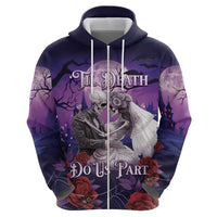 Personalised Halloween Skeleton Couple Zip Hoodie Til Death Do Us Part LT05 - Wonder Print Shop