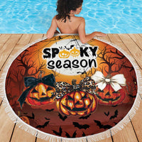 Coquette Pumpkin Halloween Beach Blanket It's Spooky Season LT05 - Wonder Print Shop