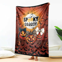Coquette Pumpkin Halloween Blanket It's Spooky Season