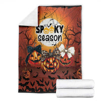 Coquette Pumpkin Halloween Blanket It's Spooky Season
