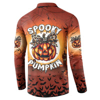 Coquette Pumpkin Halloween Button Sweatshirt It's Spooky Season LT05 - Wonder Print Shop
