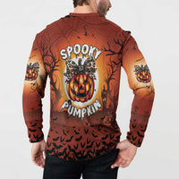 Coquette Pumpkin Halloween Button Sweatshirt It's Spooky Season LT05 - Wonder Print Shop