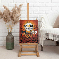 Coquette Pumpkin Halloween Canvas Wall Art It's Spooky Season LT05 - Wonder Print Shop