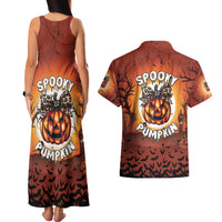 Coquette Pumpkin Halloween Couples Matching Tank Maxi Dress and Hawaiian Shirt It's Spooky Season LT05 - Wonder Print Shop
