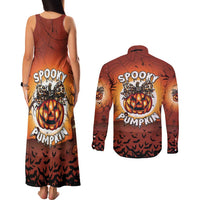 Coquette Pumpkin Halloween Couples Matching Tank Maxi Dress and Long Sleeve Button Shirt It's Spooky Season LT05 - Wonder Print Shop