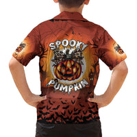 Coquette Pumpkin Halloween Family Matching Off The Shoulder Long Sleeve Dress and Hawaiian Shirt It's Spooky Season LT05 - Wonder Print Shop