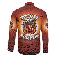 Coquette Pumpkin Halloween Family Matching Off The Shoulder Long Sleeve Dress and Hawaiian Shirt It's Spooky Season LT05 - Wonder Print Shop