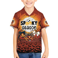 Coquette Pumpkin Halloween Family Matching Off Shoulder Short Dress and Hawaiian Shirt It's Spooky Season LT05 - Wonder Print Shop