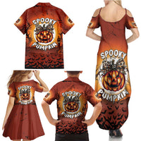Coquette Pumpkin Halloween Family Matching Summer Maxi Dress and Hawaiian Shirt It's Spooky Season LT05 - Wonder Print Shop
