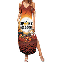 Coquette Pumpkin Halloween Family Matching Summer Maxi Dress and Hawaiian Shirt It's Spooky Season LT05 - Wonder Print Shop