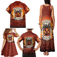 Coquette Pumpkin Halloween Family Matching Tank Maxi Dress and Hawaiian Shirt It's Spooky Season LT05 - Wonder Print Shop