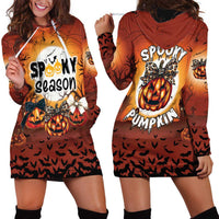 Coquette Pumpkin Halloween Hoodie Dress It's Spooky Season LT05 - Wonder Print Shop