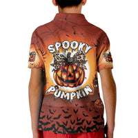 Coquette Pumpkin Halloween Kid Polo Shirt It's Spooky Season LT05 - Wonder Print Shop