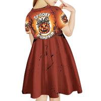 Coquette Pumpkin Halloween Kid Short Sleeve Dress It's Spooky Season LT05 - Wonder Print Shop
