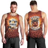 Coquette Pumpkin Halloween Men Tank Top It's Spooky Season LT05 - Wonder Print Shop