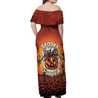 Coquette Pumpkin Halloween Off Shoulder Maxi Dress It's Spooky Season LT05 - Wonder Print Shop