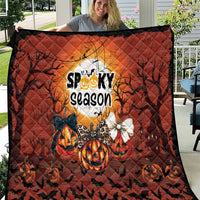 Coquette Pumpkin Halloween Quilt It's Spooky Season LT05 - Wonder Print Shop