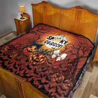 Coquette Pumpkin Halloween Quilt It's Spooky Season LT05 - Wonder Print Shop