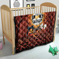 Coquette Pumpkin Halloween Quilt It's Spooky Season LT05 - Wonder Print Shop
