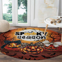 Coquette Pumpkin Halloween Round Carpet It's Spooky Season