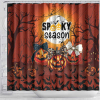 Coquette Pumpkin Halloween Shower Curtain It's Spooky Season