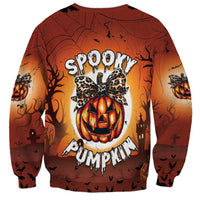 Coquette Pumpkin Halloween Sweatshirt It's Spooky Season LT05 - Wonder Print Shop