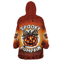 Coquette Pumpkin Halloween Wearable Blanket Hoodie It's Spooky Season LT05 - Wonder Print Shop