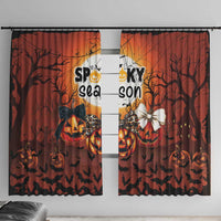Coquette Pumpkin Halloween Window Curtain It's Spooky Season LT05 - Wonder Print Shop