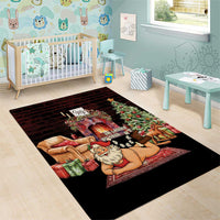 Funny Christmas Area Rug Naughty Santa Im Laying On Your Present - Wonder Print Shop