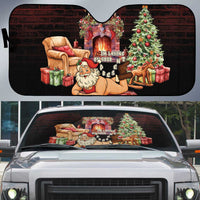 Funny Christmas Auto Sun Shade Naughty Santa Im Laying On Your Present - Wonder Print Shop