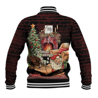 Funny Christmas Baseball Jacket Naughty Santa Im Laying On Your Present - Wonder Print Shop