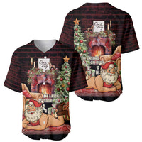 Funny Christmas Baseball Jersey Naughty Santa Im Laying On Your Present - Wonder Print Shop