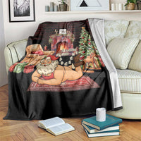 Funny Christmas Blanket Naughty Santa Im Laying On Your Present - Wonder Print Shop