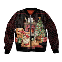 Funny Christmas Bomber Jacket Naughty Santa Im Laying On Your Present - Wonder Print Shop