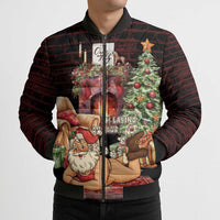 Funny Christmas Bomber Puffer Jacket Naughty Santa Im Laying On Your Present - Wonder Print Shop