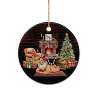 Funny Christmas Ceramic Ornament Naughty Santa Im Laying On Your Present - Wonder Print Shop