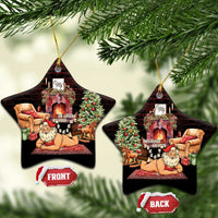 Funny Christmas Ceramic Ornament Naughty Santa Im Laying On Your Present - Wonder Print Shop