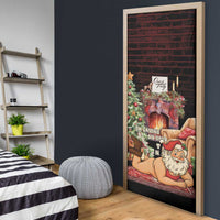 Funny Christmas Door Cover Naughty Santa Im Laying On Your Present - Wonder Print Shop
