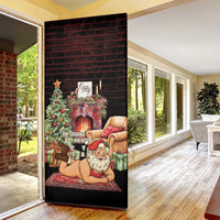 Funny Christmas Door Cover Naughty Santa Im Laying On Your Present - Wonder Print Shop