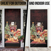 Funny Christmas Door Cover Naughty Santa Im Laying On Your Present - Wonder Print Shop