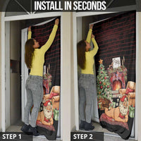 Funny Christmas Door Cover Naughty Santa Im Laying On Your Present - Wonder Print Shop