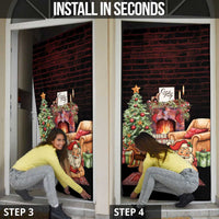 Funny Christmas Door Cover Naughty Santa Im Laying On Your Present - Wonder Print Shop